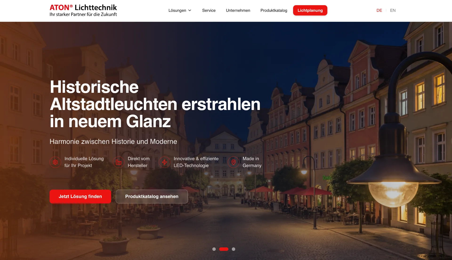 ATON Lichttechnik Website